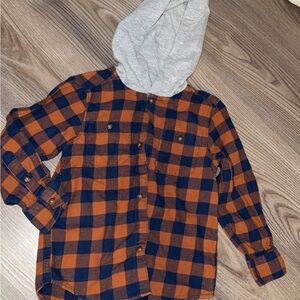 Carter's Checkered Button-Down Shirt with Hood